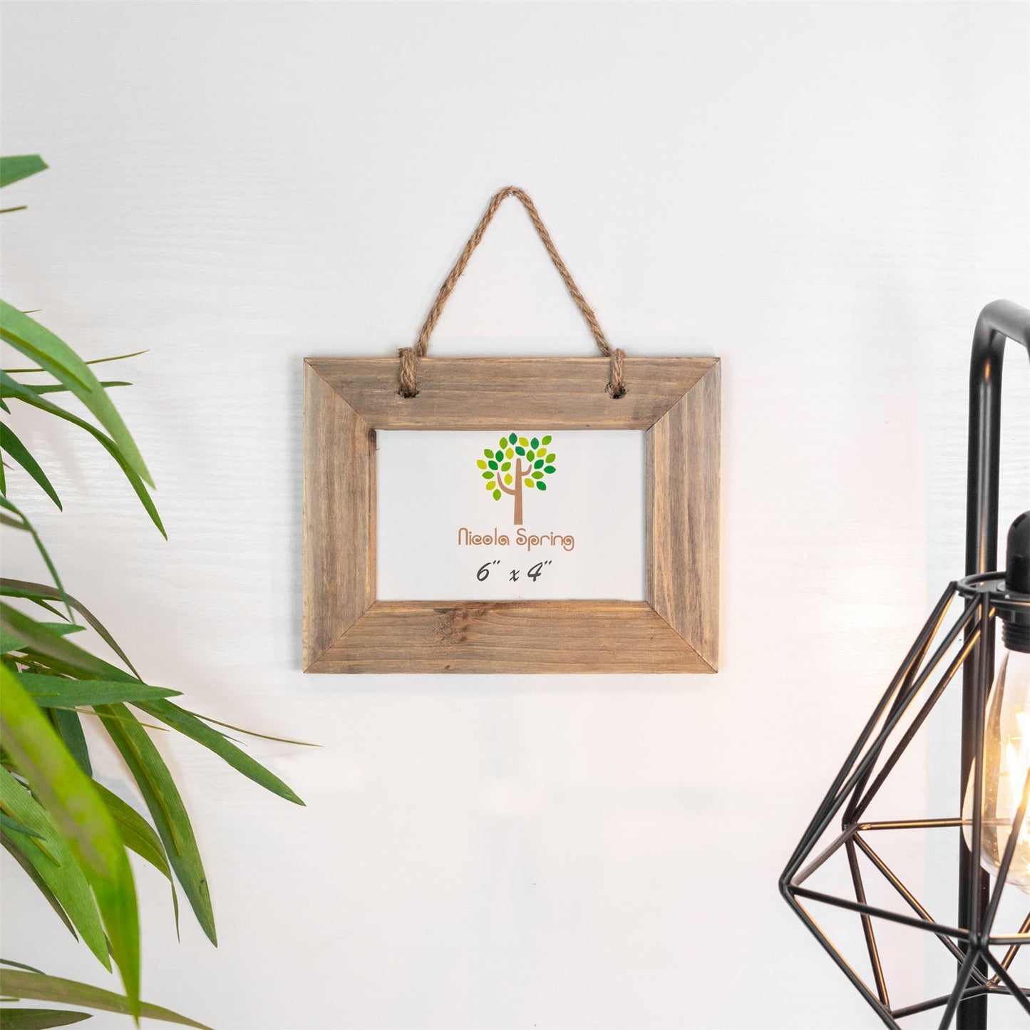 6 x 4 Natural Wooden Hanging Photo Frame