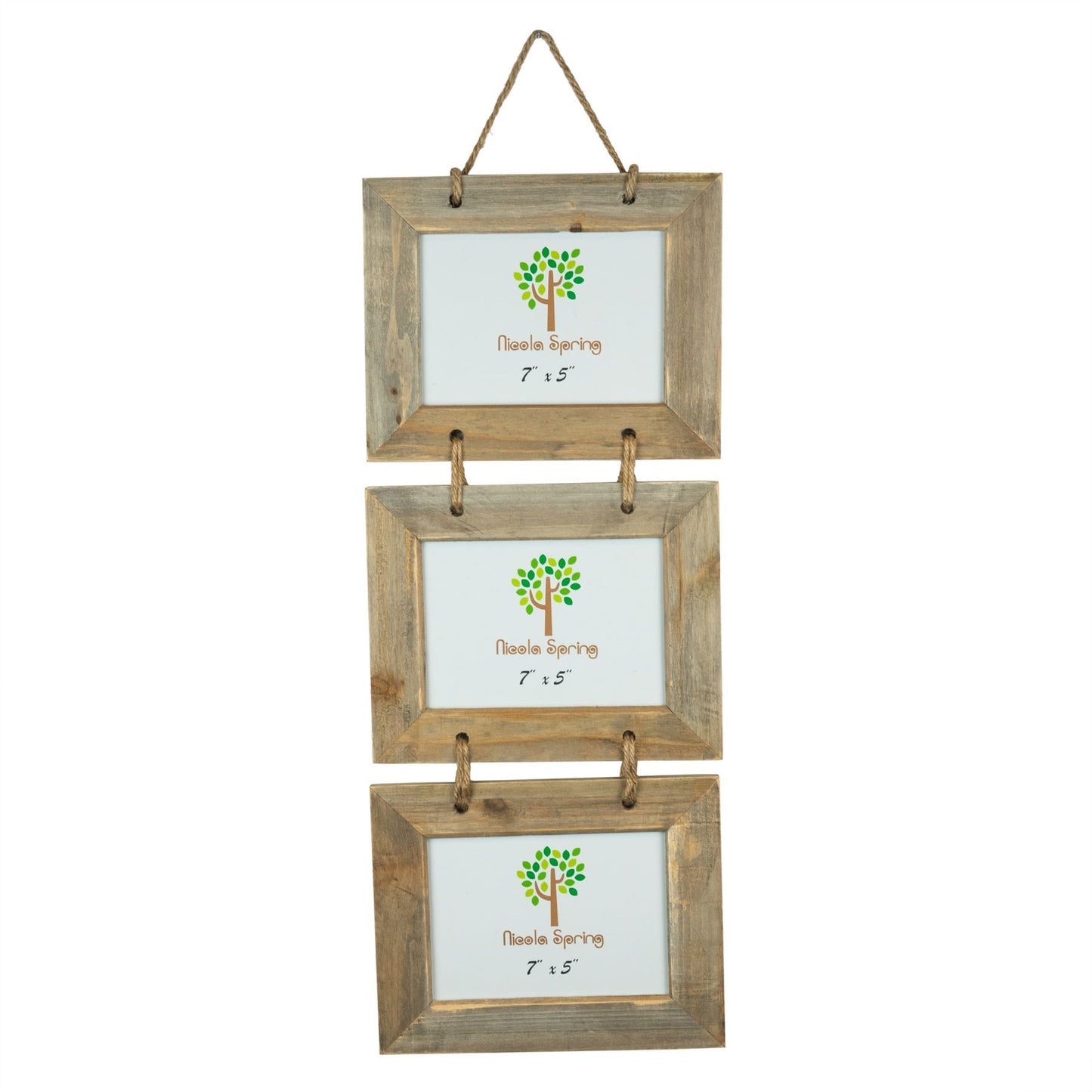 7 x 5 Wooden Hanging Triple Photo Frame