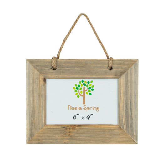 6 x 4 Natural Wooden Hanging Photo Frame