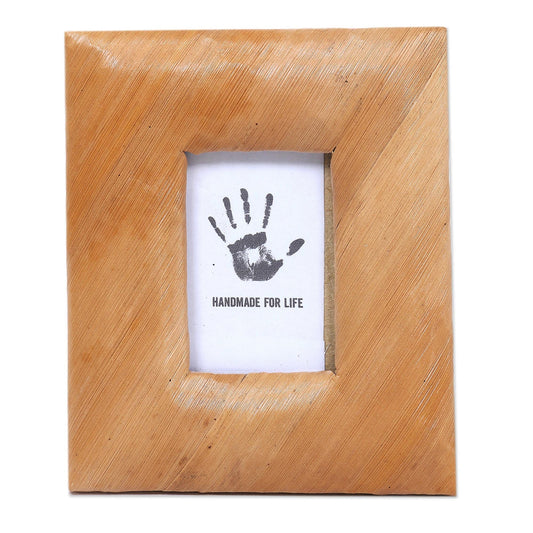 Banana Bark Artisan Crafted 2x3 Photo Frame from Bali - Banana Tan
