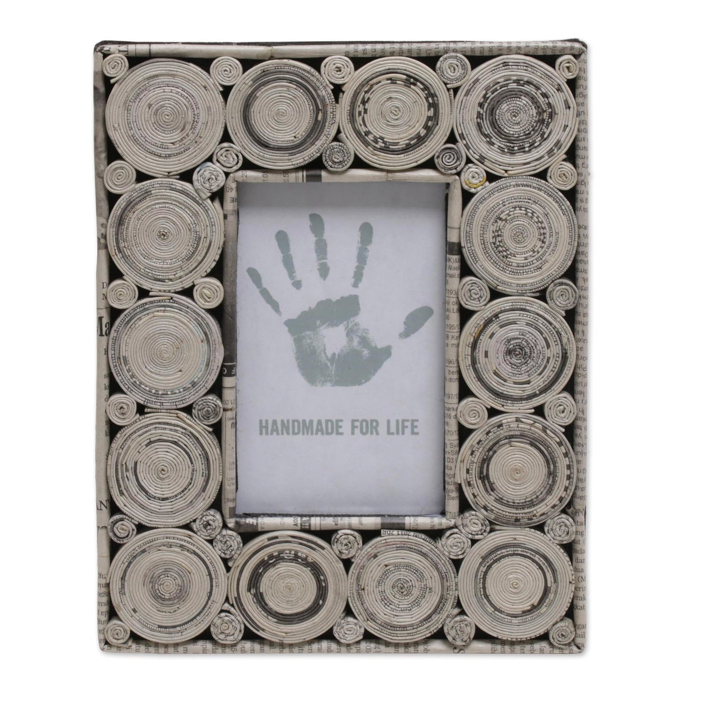 3x5 Recycled Paper Photo Frame in Grey - Hypnotizing Grey
